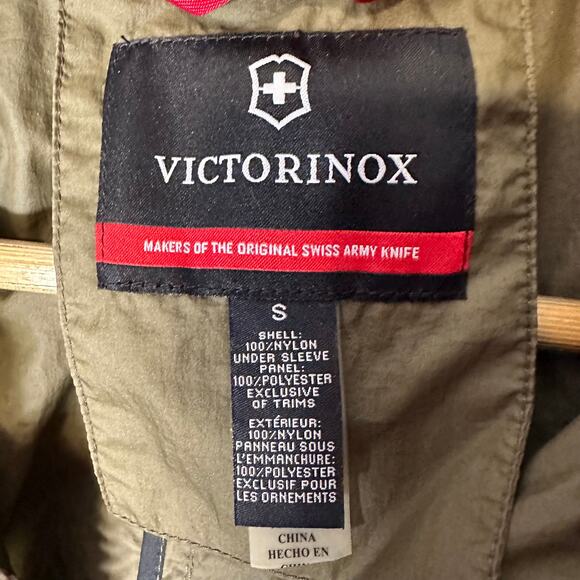 Victorinox Army Green Long High Low Mesh Lightweight Jacket Small - Picture 4 of 7